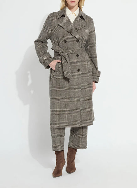 Marla Brushed Ponte Belted Trench Coat
