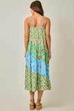 Mixed Print Long Dress
