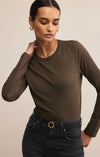 Modern Slub Long Sleeve Tee in Tavern