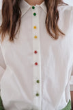 Multi Colored Jewel Button Blouse