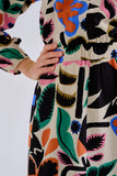 Neo Garden Print Midi Dress