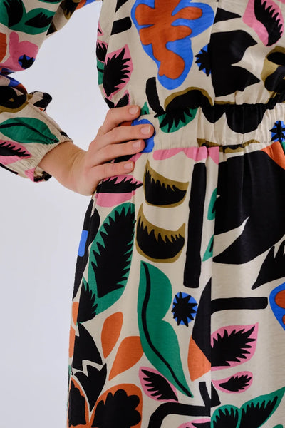 Neo Garden Print Midi Dress