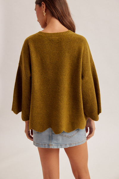Scalloped Edge Sweater