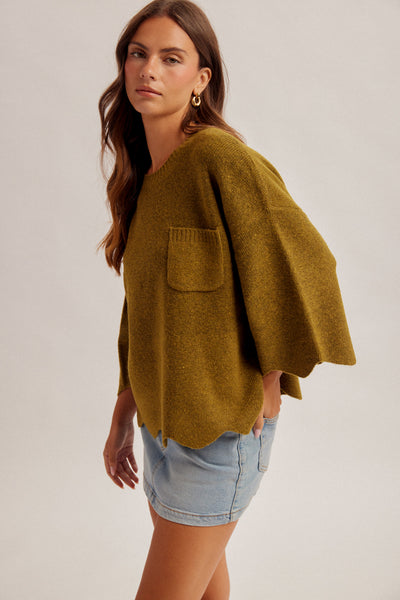 Scalloped Edge Sweater