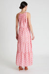 Pink Embroidered Floral Long Dress