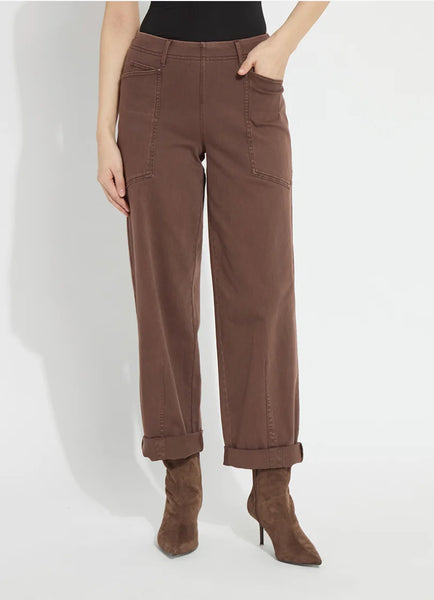 PENELOPE CURVED CUFFED DENIM BARREL LEG