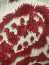 Red Western Boho 3D Textured Paisley Fringe Ruana Wrap