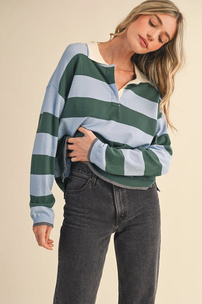 STRIPED RUGBY SWEATER