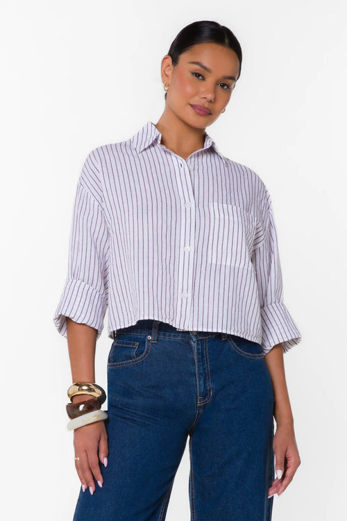 Stormi Berry Stripe Shirt