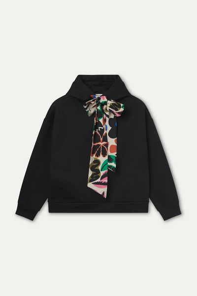 Black Neo Garden Printed Tie Sweatshirt