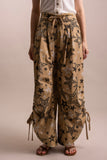 Ruched Side Wideleg Star Print Pants
