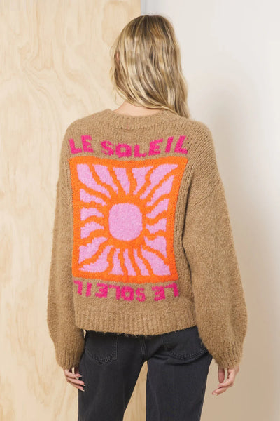 Jacquard Crew Neck Sweater