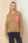 Jacquard Crew Neck Sweater