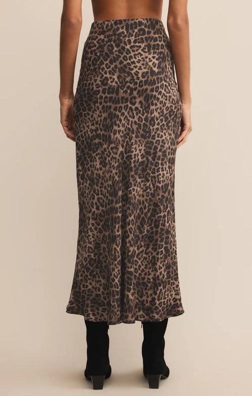 Izabel Leopard Skirt Desert Tan