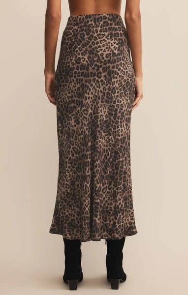 Izabel Leopard Skirt Desert Tan
