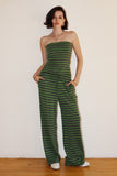 Striped Drawstring Wide Leg Pants