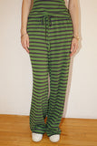 Striped Drawstring Wide Leg Pants