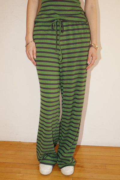 Striped Drawstring Wide Leg Pants