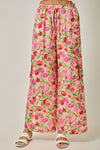 Printed Satin Cargo Pants