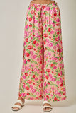 Printed Satin Cargo Pants