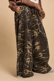 PAINT SPLATTER DETAIL CAMO PRINT WIDE-LEG PANTS