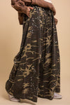PAINT SPLATTER DETAIL CAMO PRINT WIDE-LEG PANTS