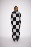 Checker Board Long Cardigan