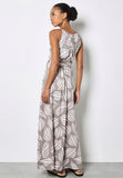 Oversized Shells High Neck Maxi Dress — Stone