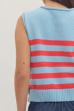 Striped Button Detail Vest