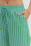 Green and Blue Stripe Drawstring Pant