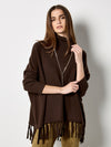 Roll Neck Fringe Poncho