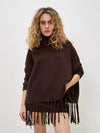 Roll Neck Fringe Poncho