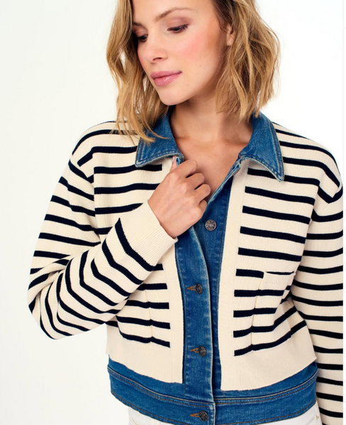 Striped Jacket with Denim