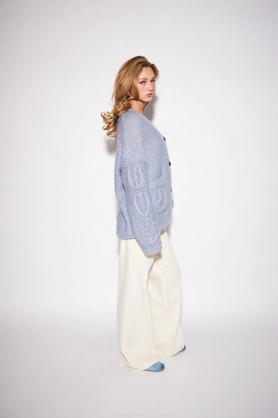 GLEN CARDIGAN IN POWDER BLUE