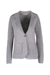 Grey Knit Sweater Blazer