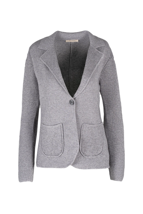 Grey Knit Sweater Blazer