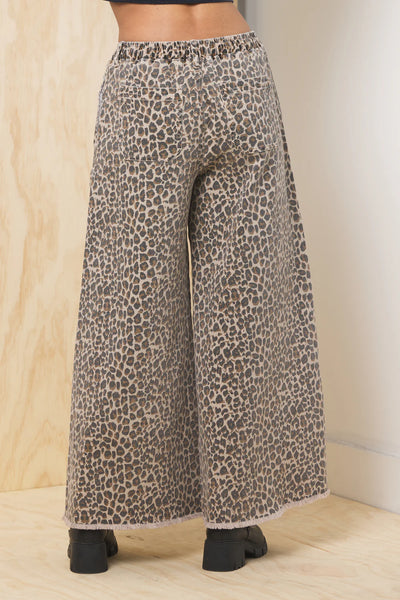 Stretch Denim Wide Leg Pant