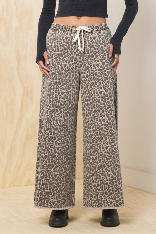 Stretch Denim Wide Leg Pant