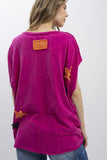 PATCHWORK DOLMAN SHORT SLEEVE T-SHIRT