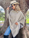 Lightweight Lurex Knit Dolman Sleeve Pullover Top - Taupe