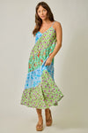 Mixed Print Long Dress