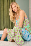 Mixed Print Long Dress