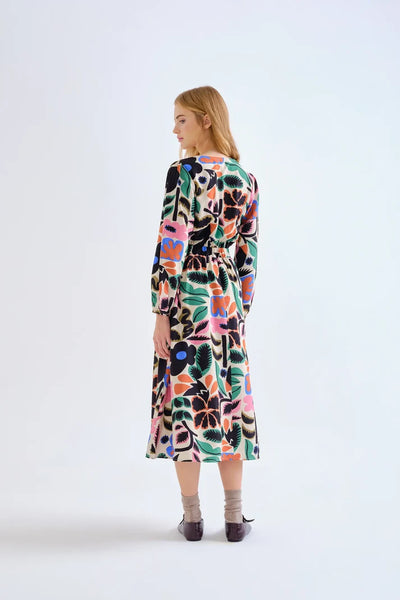 Neo Garden Print Midi Dress
