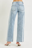 SLOUCHY BAGGY JEANS WITH WAISTBAND DRAWSTRING AND SIDE CONTRAST