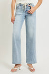 SLOUCHY BAGGY JEANS WITH WAISTBAND DRAWSTRING AND SIDE CONTRAST