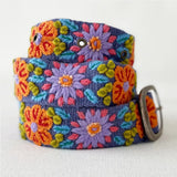 Prairie Flowers Embroidered Wool Belt