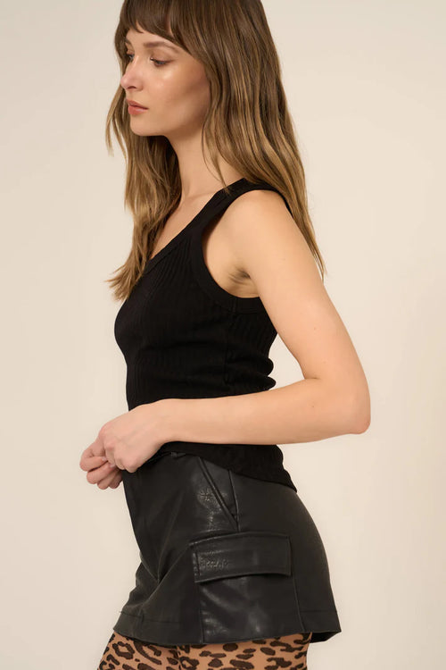 Cooper Black Sweater Rib Tank