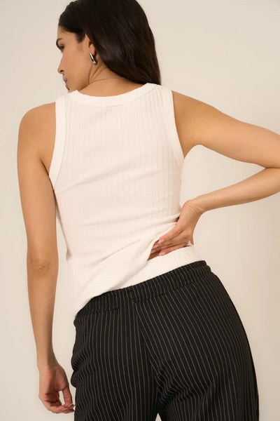 Cooper White Sweater Rib Tank