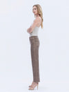 High Rise Rhinestone Embellished Slim Wide Jeans