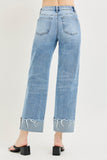HIGH RISE CROP BOYFRIEND CUFFED JEANS